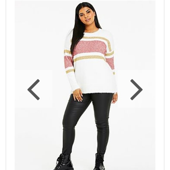 LAST 1!🌸Tinsel Stripe Jumper Sweater - Picture 4 of 5